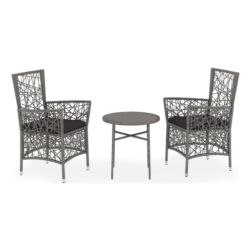 Afuera Living PE Rattan Medium Durable Garden Dining Set in Gray