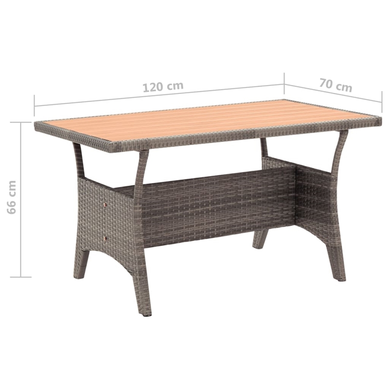 Afuera Living PE Rattan Medium Lightweight Garden Dining in Gray