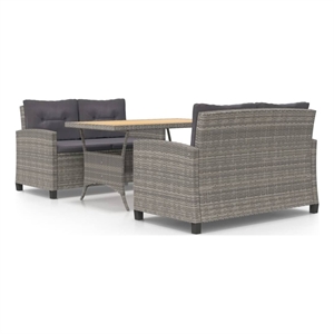 Afuera Living PE Rattan Medium Lightweight Garden Dining in Gray
