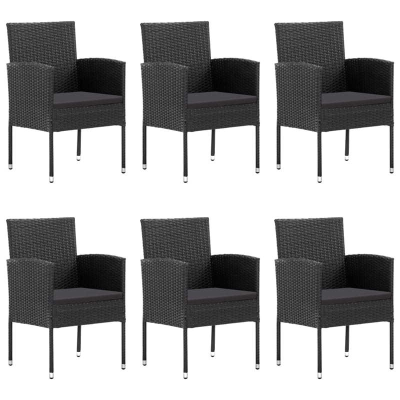 Afuera Living PE Rattan Large Durable Garden Dining Set in Black