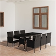 Afuera Living PE Rattan Large Durable Garden Dining Set in Black