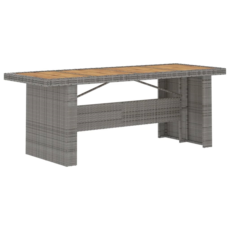 Afuera Living Outdoor 7 Piece Dining Set in Gray Poly Rattan