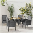 Afuera Living PE Rattan Standard Durable Outdoor Dining Set in Gray