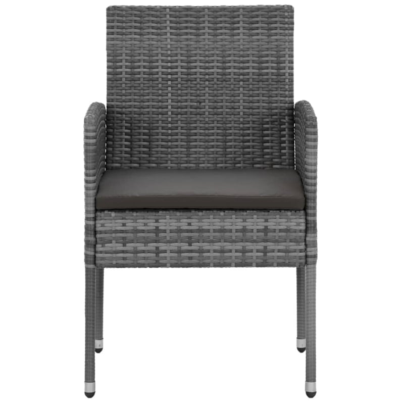 Afuera Living PE Rattan Standard Durable Outdoor Dining Set in Gray