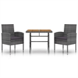 Afuera Living PE Rattan Standard Durable Outdoor Dining Set in Gray