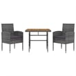 Afuera Living PE Rattan Standard Durable Outdoor Dining Set in Gray