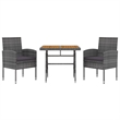 Afuera Living PE Rattan Standard Durable Outdoor Dining Set in Gray