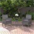Afuera Living Garden Dining Set in Gray Poly Rattan Compact Durable