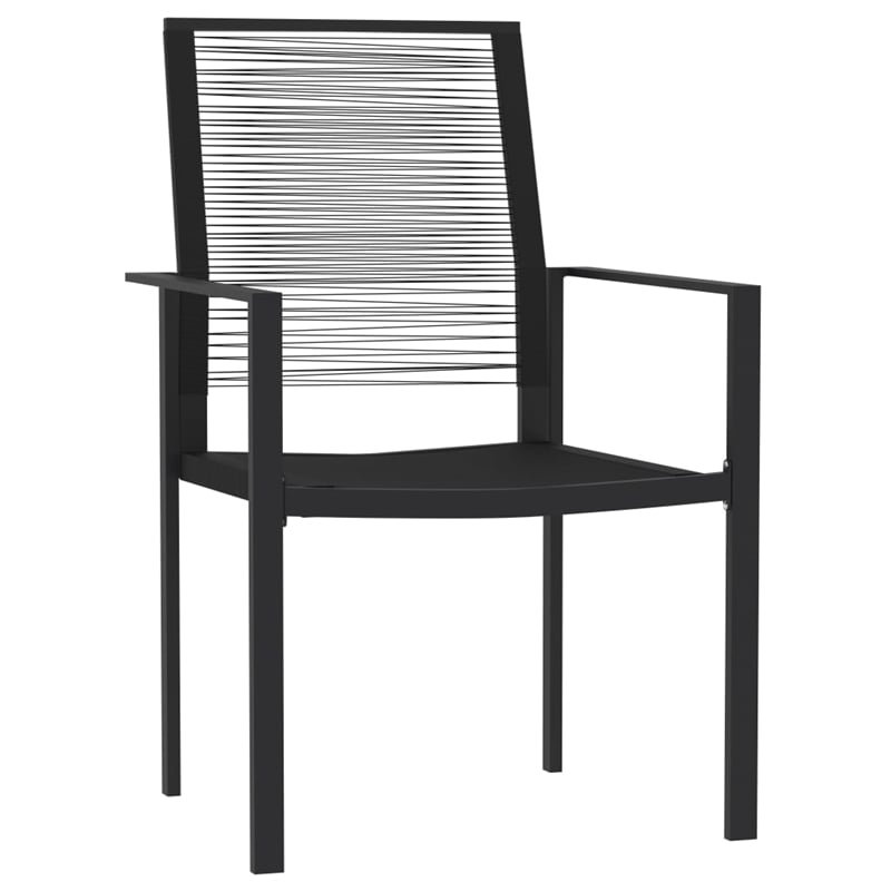 Afuera Living Powder-Coated Steel Large Durable Dining Set in Black