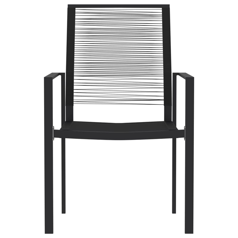 Afuera Living Powder-Coated Steel Large Durable Dining Set in Black