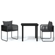 Afuera Living Powder-Coated Steel Medium Garden Dining Set in Black