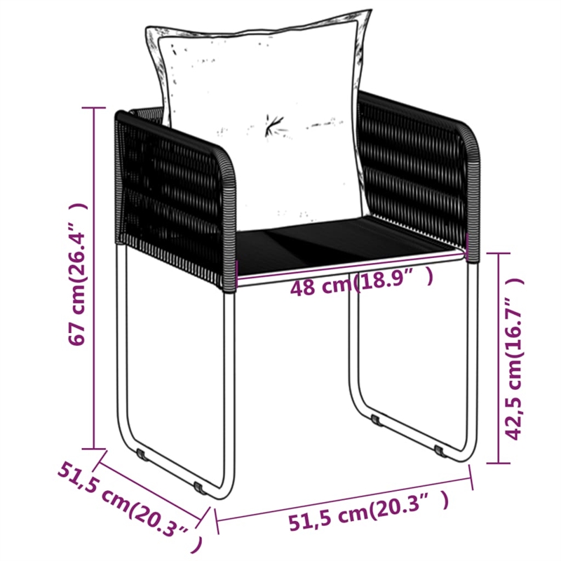 Afuera Living Powder-Coated Steel Medium Garden Dining Set in Black