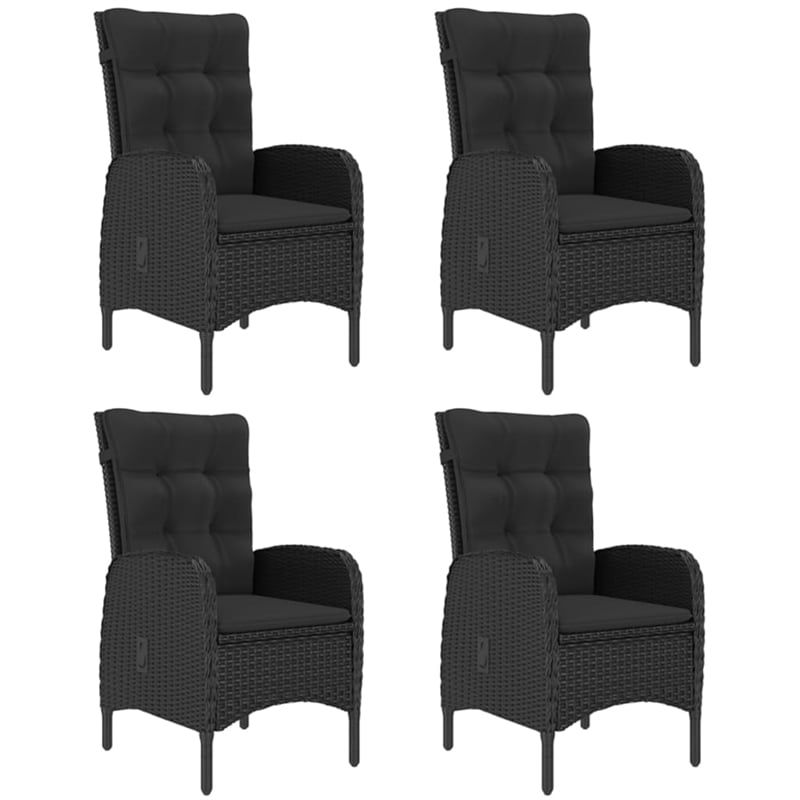 Afuera Living Solid Acacia Wood Medium ErgonomicDining Set in Black
