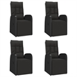 Afuera Living Solid Acacia Wood Standard Garden Dining Set in Black
