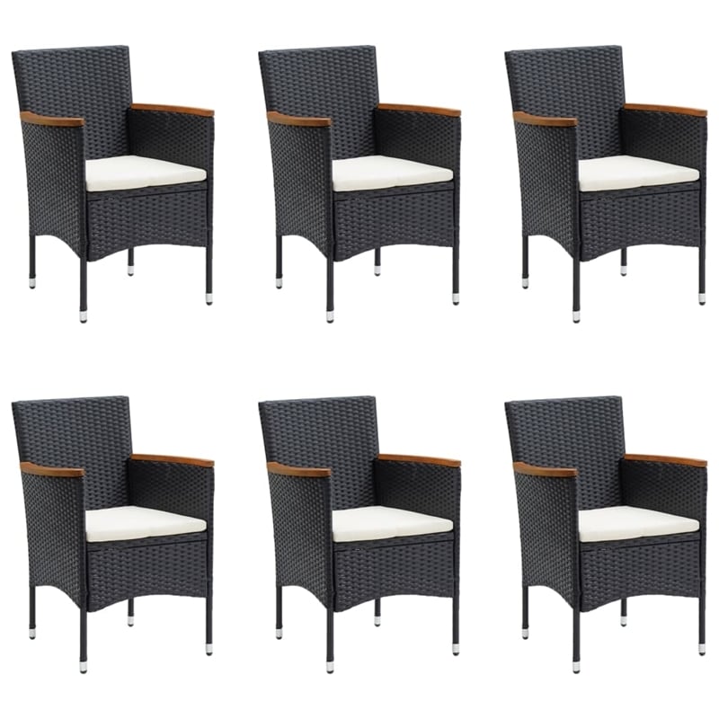 Afuera Living Poly Rattan Medium Durable Garden Dining Set in Black