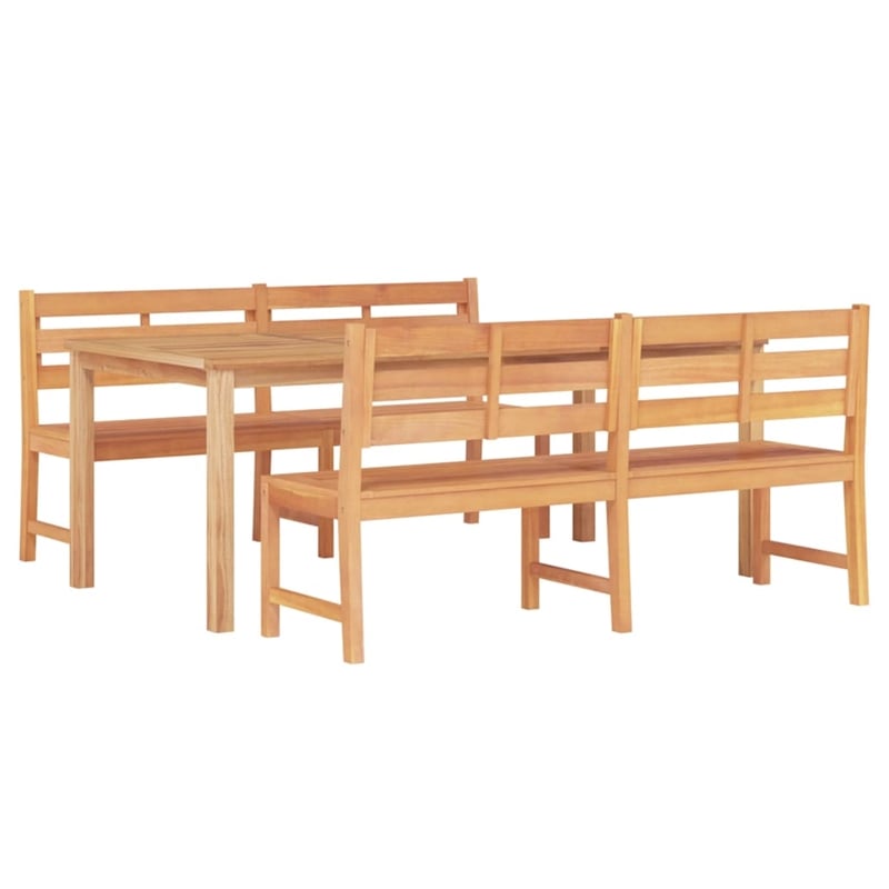 Afuera Living Solid Teak Wood Large Garden Dining Set Natural/Brown