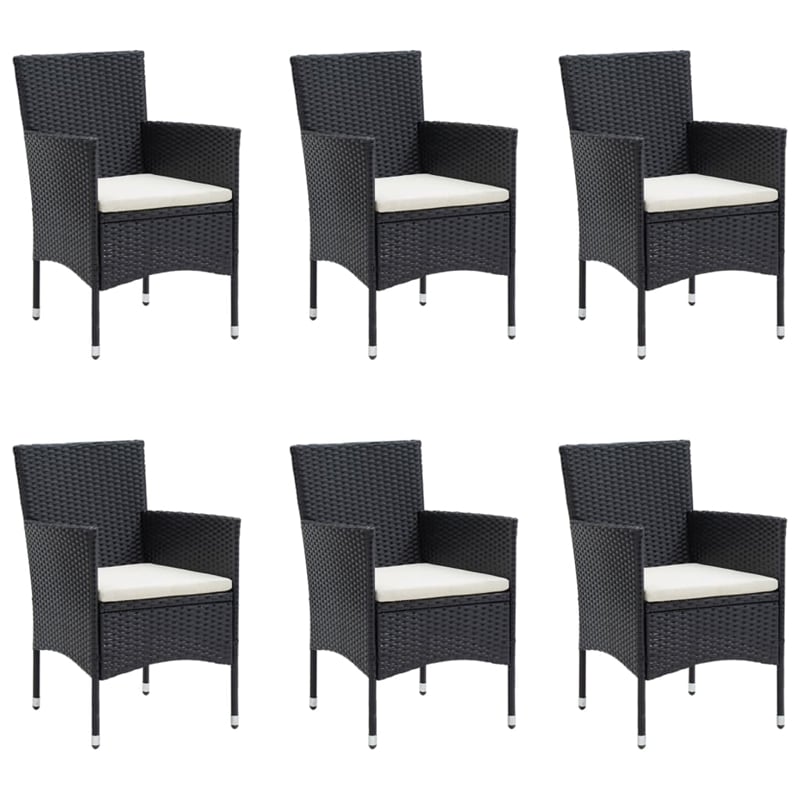 Afuera Living Contemporary Garden Dining Set in Black/Cream White