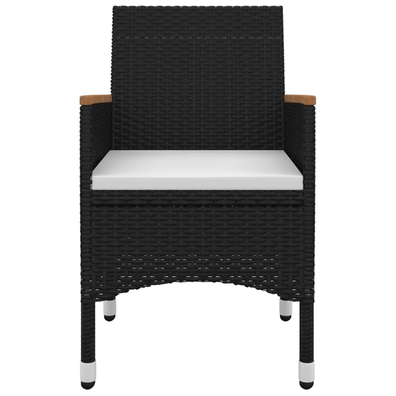 Afuera Living Contemporary Garden Dining Set in Black/Cream White