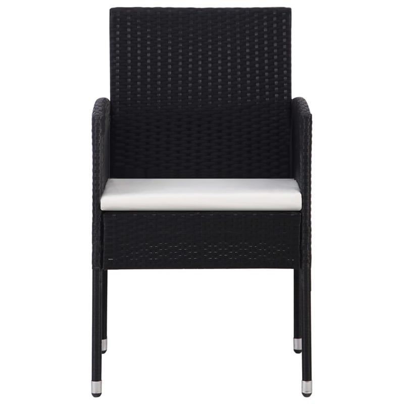 Afuera Living Contemporary Garden Dining Set in Black/Cream White