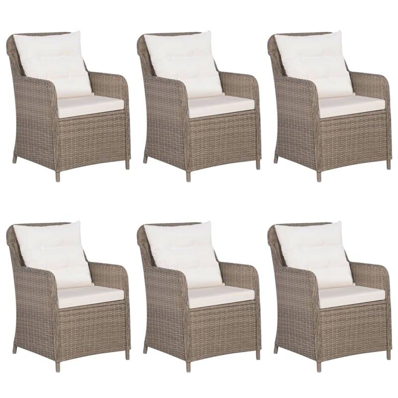 Afuera Living Contemporary Garden Dining Set in Brown/Cream/Black