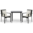 Afuera Living Contemporary Garden Dining Set in Black/Cream White