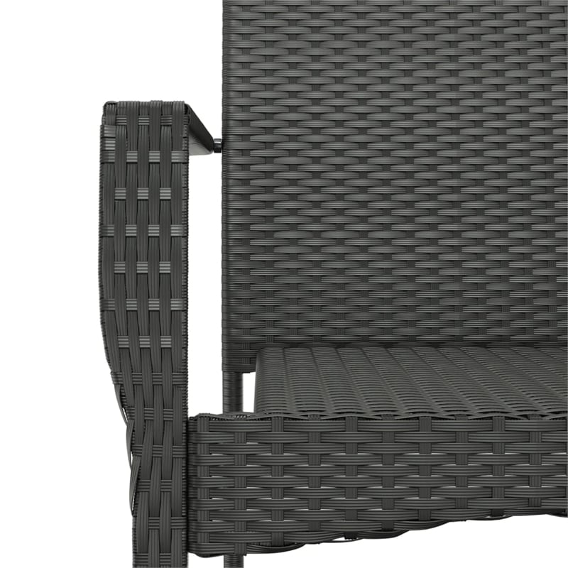 Afuera Living Contemporary Garden Dining Set in Black/Cream White