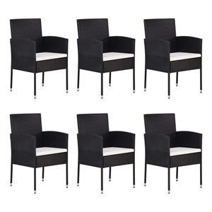 Afuera Living Contemporary Garden Dining Set in Black/Cream White