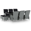 Afuera Living Contemporary Outdoor Dining Set in Light Gray/Black