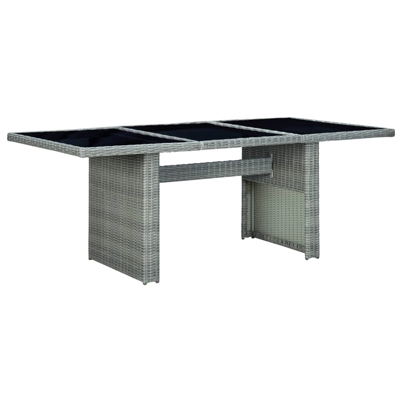 Afuera Living Contemporary Outdoor Dining Set in Light Gray/Black