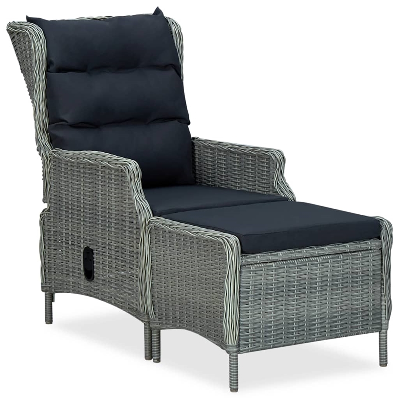 Afuera Living Contemporary Outdoor Dining Set in Light Gray/Black