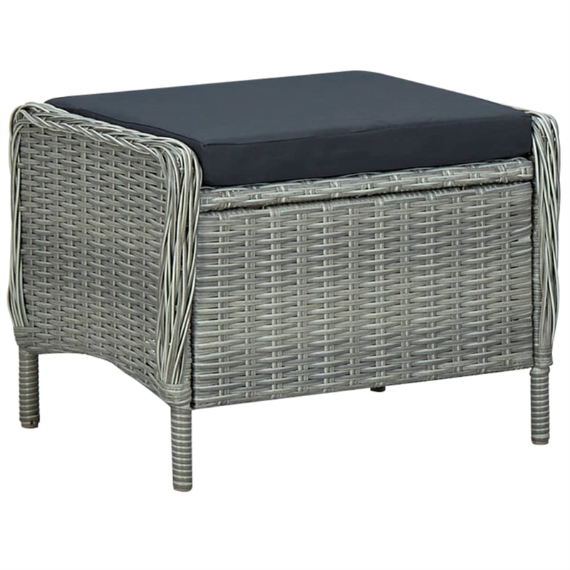 Afuera Living Contemporary Outdoor Dining Set in Light Gray/Black