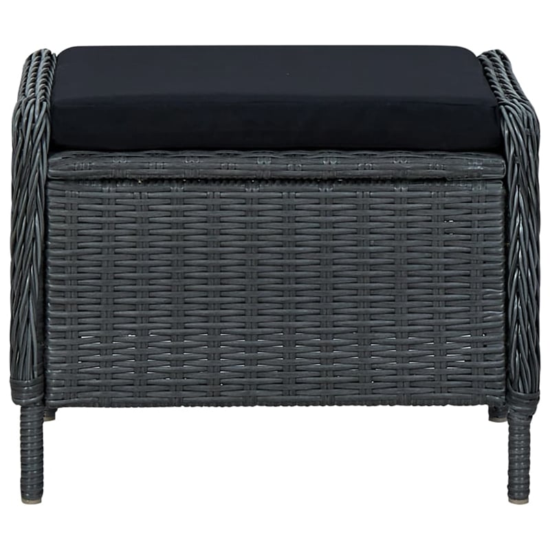 Afuera Living Contemporary Dining Set in Dark Gray/Black Cushions