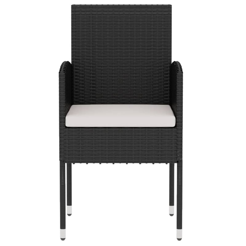 Afuera Living Contemporary Garden Dining Set Poly Rattan in Black