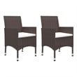 Afuera Living Contemporary Garden Dining Set in Brown/Cream White