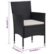 Afuera Living Contemporary Garden Dining Set in Brown/Cream White