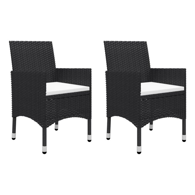 Afuera Living Contemporary Garden Dining Set in Black/Cream White