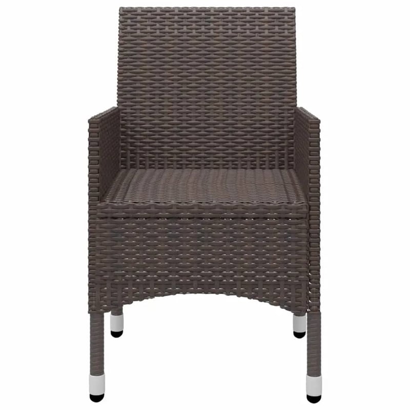 Afuera Living Contemporary Garden Dining Set in Brown/Cream White