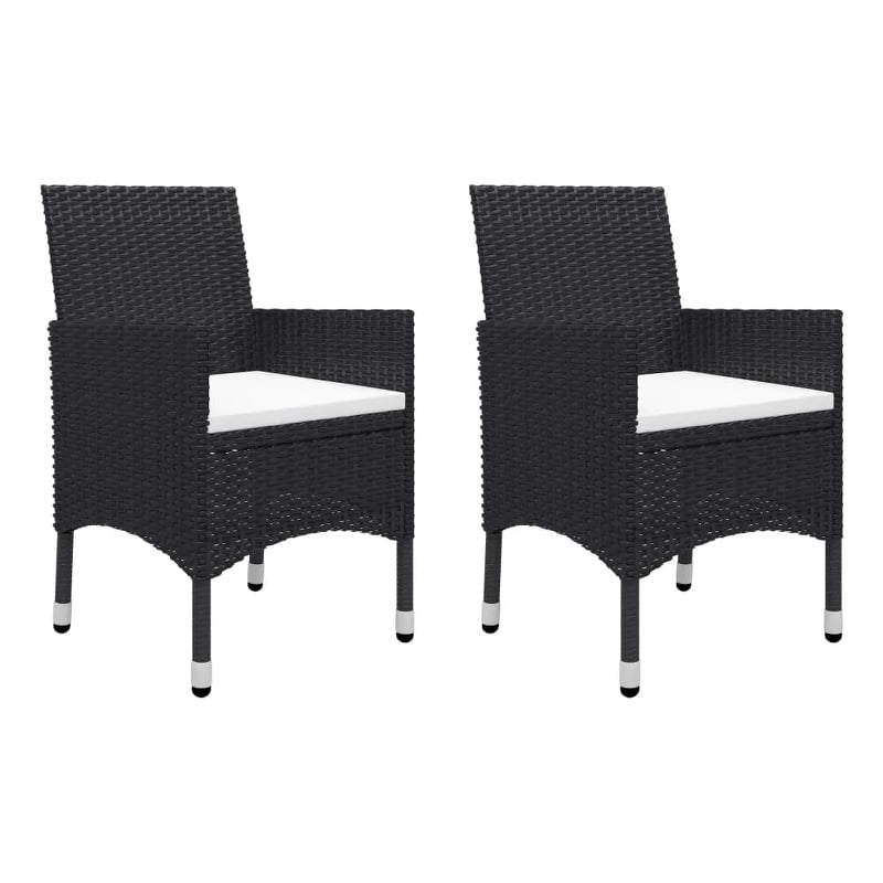 Afuera Living Contemporary Garden Dining Set in Black/Cream White