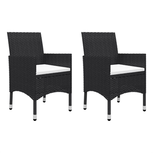 Afuera Living Contemporary Garden Dining Set in Black/Cream White