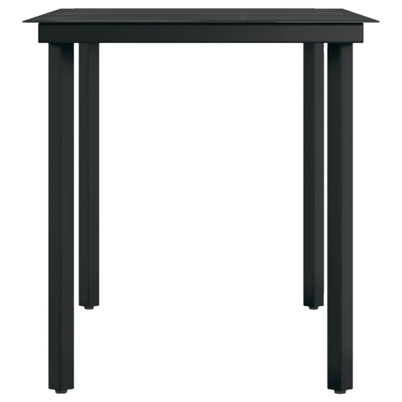 Afuera Living Contemporary Garden Dining Set in Gray and Black