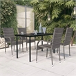 Afuera Living Contemporary Garden Dining Set in Gray and Black