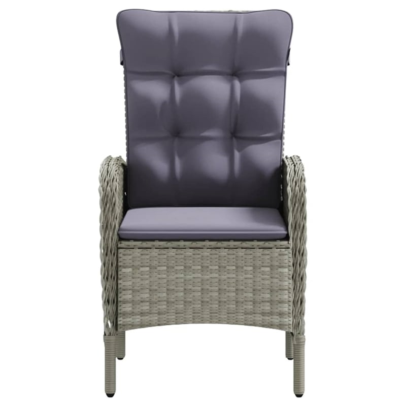 Afuera Living Contemporary Garden Dining Set in Gray and Black