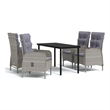 Afuera Living Contemporary Garden Dining Set in Gray and Black