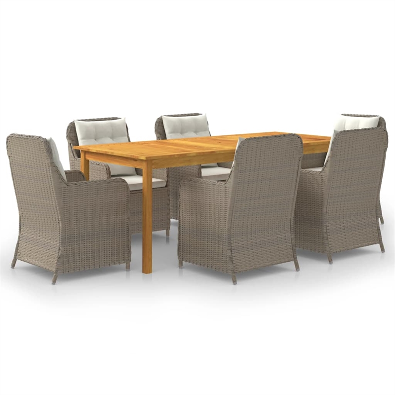 Afuera Living Contemporary Dining Set in Brown and Cream White