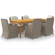 Afuera Living Contemporary Dining Set in Brown and Cream White