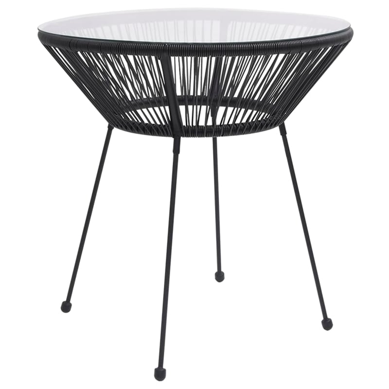 Afuera Living Contemporary Dining Set in Black and Transparent