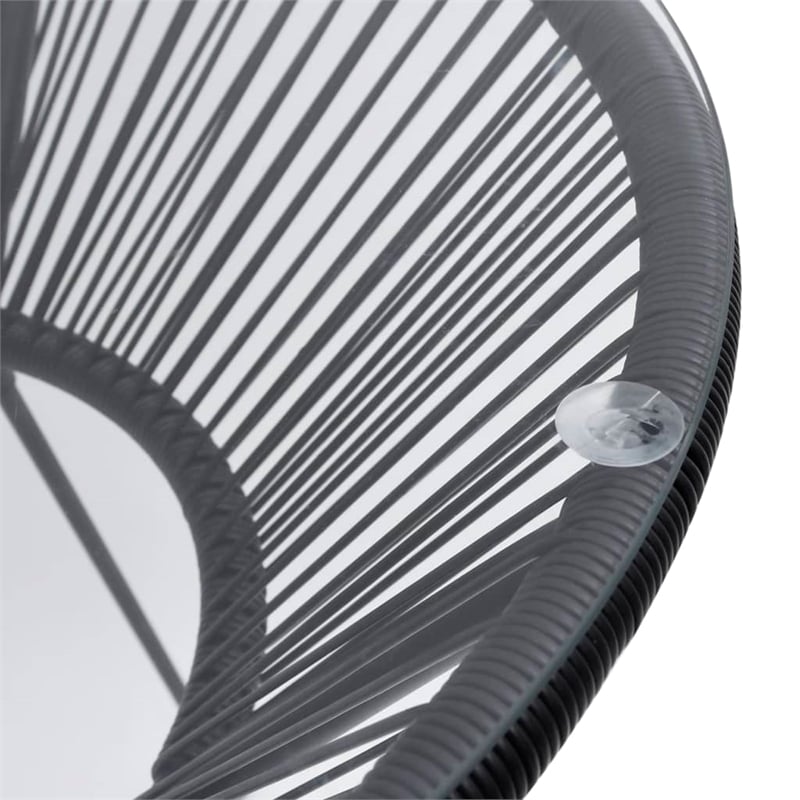 Afuera Living Contemporary Dining Set in Black and Transparent