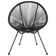 Afuera Living Contemporary Dining Set in Black and Transparent