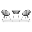 Afuera Living Contemporary Dining Set in Black and Transparent