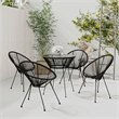 Afuera Living Contemporary Dining Set in Black and Transparent